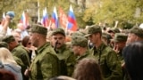 Митинг, посвященный проводам российских военнослужащих 47-й мотострелковой дивизии на войну против Украины. Севастополь, 27 сентября 2022 года