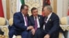 Riyadh -- Tajik President Emomali Rahmon with President of Kazakhstan Nursultan Nazarbaev and President of Usbekistan (M) Shavkat Mirziyaev, 21 May2017