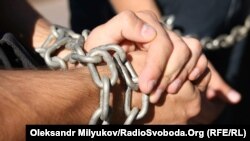 Акція на підтримку в’язнів Кремля Сенцова і Кольченка в Одесі, 25 серпня 2017 року 