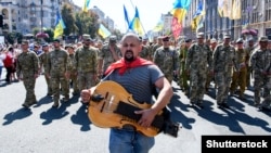 Під час Маршу ветеранів до Дня Незалежності України. Київ, 24 серпня 2019 року