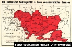 Крим на німецькій мапі України початку 1918 року