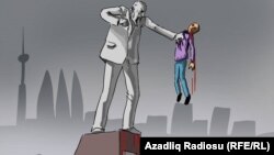 "Heykəlin intiqamı". Karikatura. Gündüz Ağayev