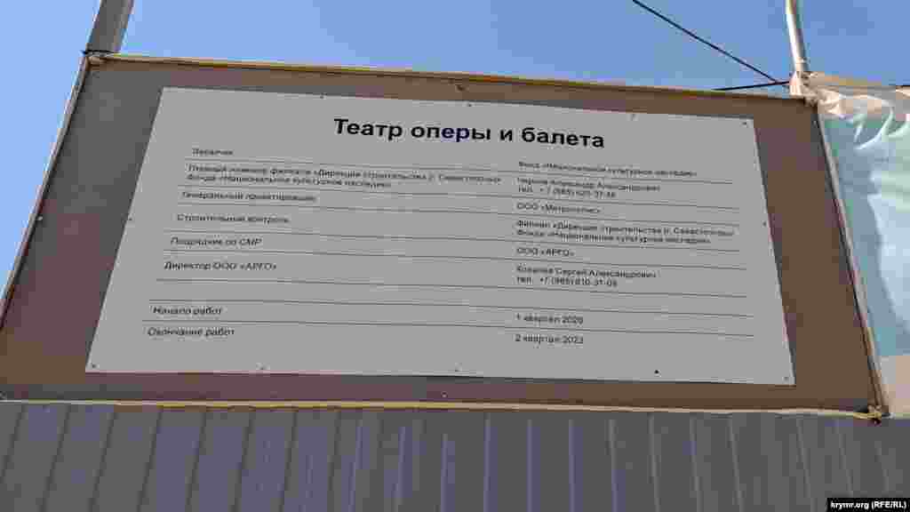 Інформаційний стенд про будівництво театру опери та балету