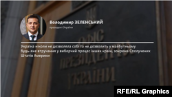 Український президент запевнив, що Україна не втручається у виборчий процес США