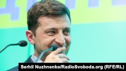 Володимир Зеленський, лідер президентськоїї виборчої кампанії. 21 квітня 2019 року